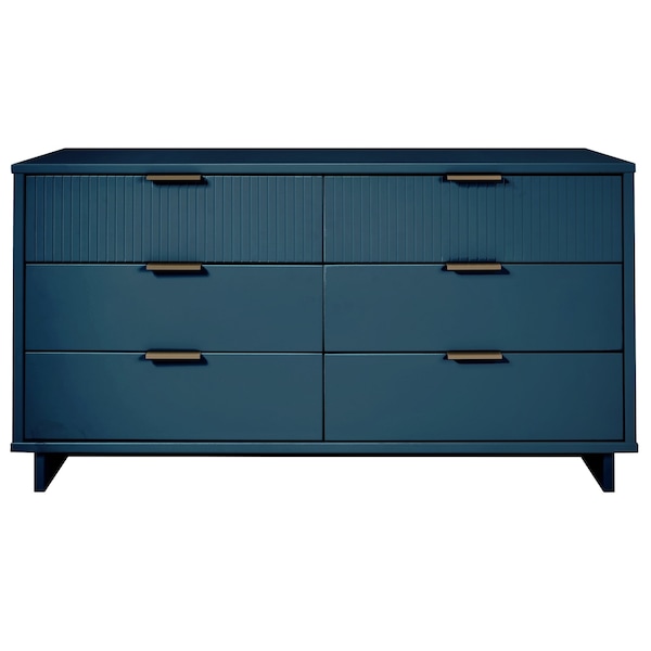 Manhattan Comfort Granville 55.07 Double Wide Dresser in Midnight Blue DR-5034 - main